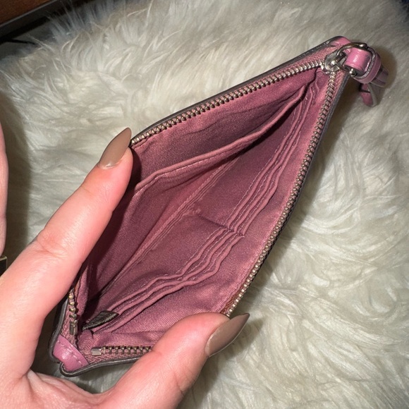 Coach Dark Brown and Pink Wristlet *AUTHENTIC* - Picture 3 of 6